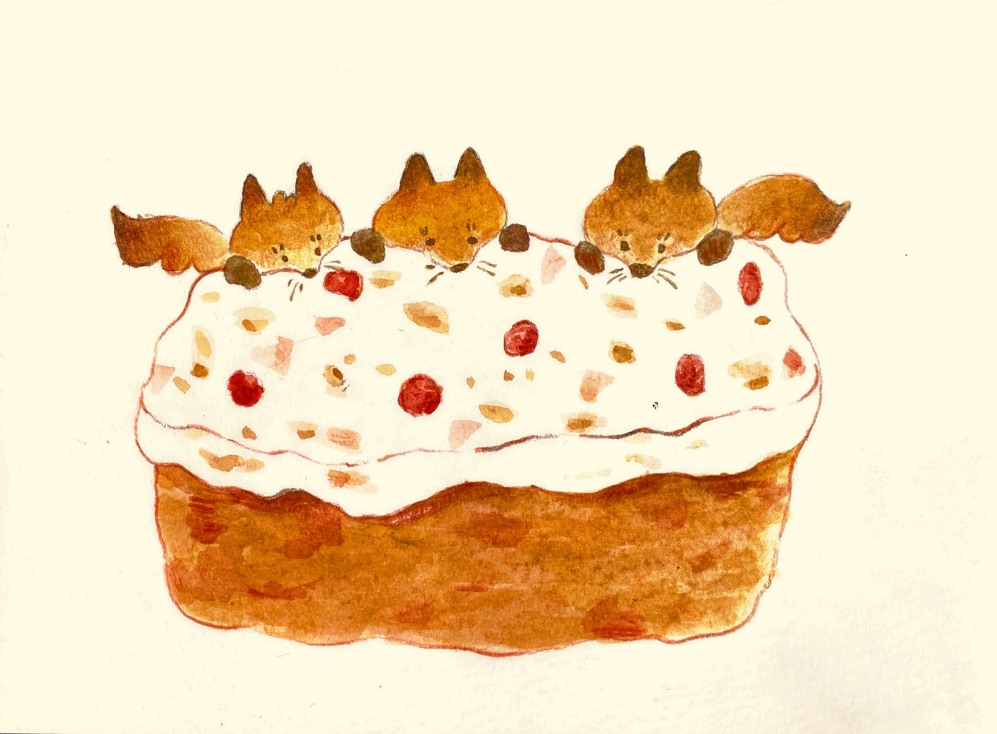 Fox Fruit Cake Print