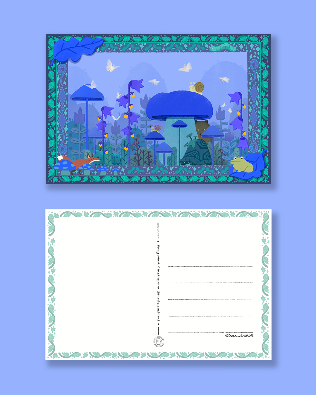 Animal blue Festival post card