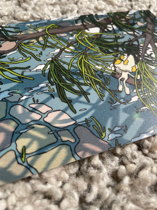 Moss under the tree – Original Art Postcard