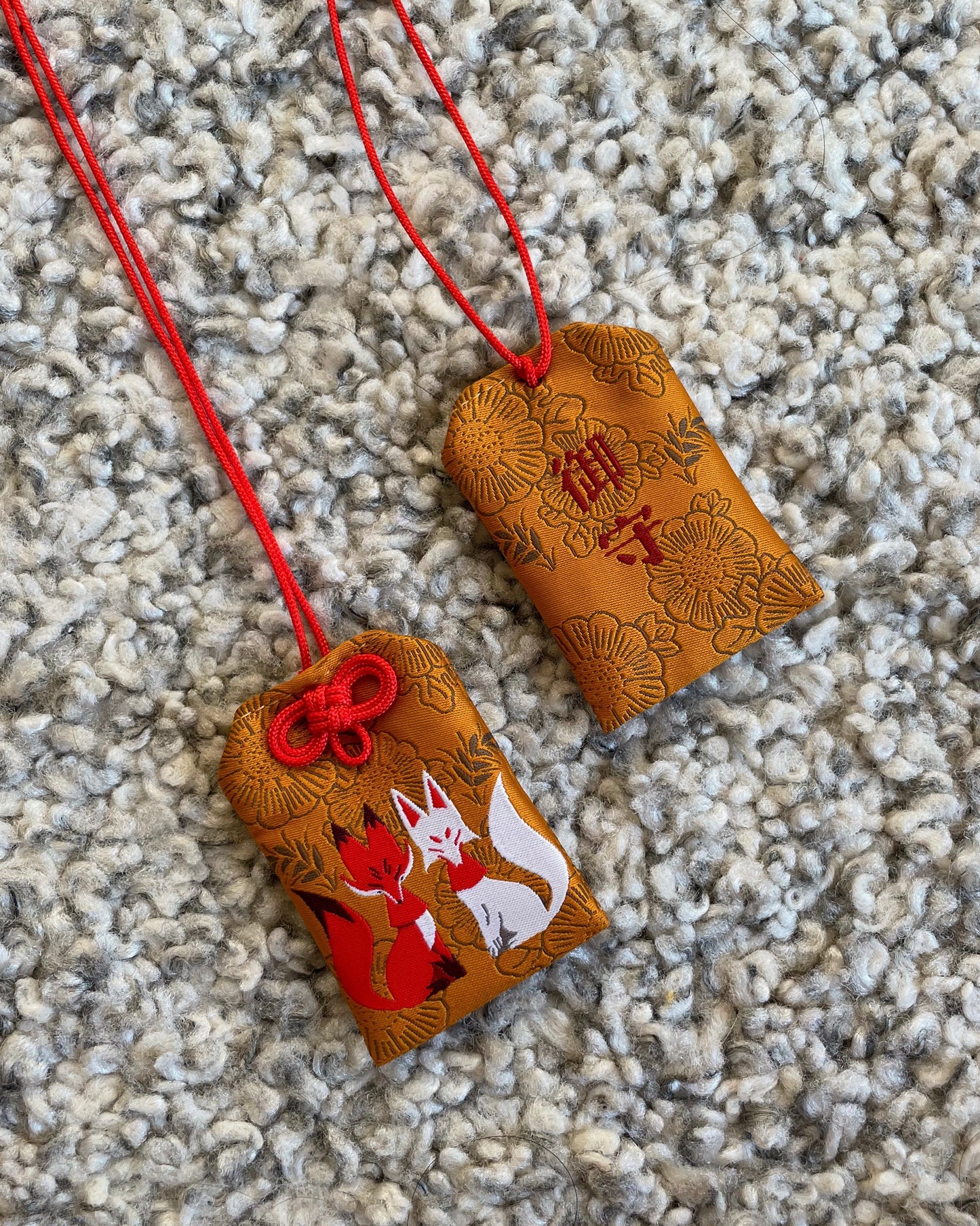 Foxy Inari Omamori (Lucky Charms) Aka and Shiro
