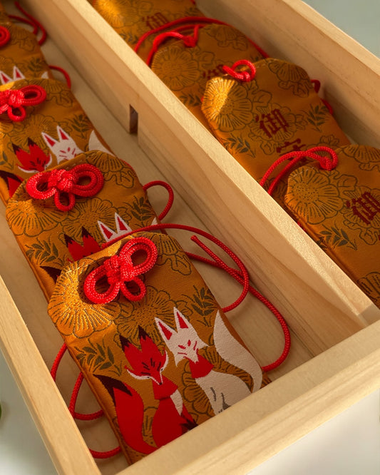 Foxy Inari Omamori (Lucky Charms) Aka and Shiro