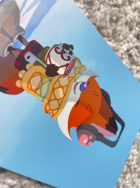 Fawley the Fox – Winter Version Postcar