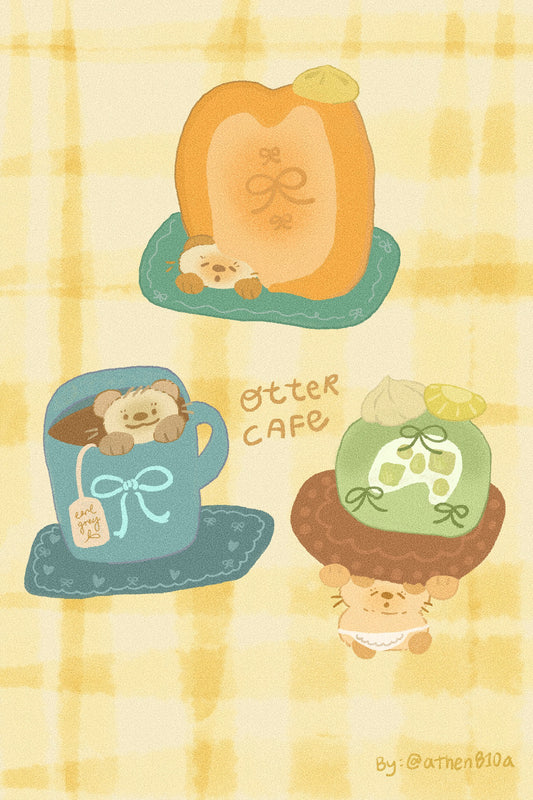 Otter Cafe Sticker Sheet