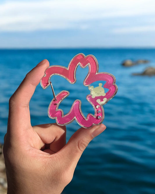 Alien sakura Acrylic Carabiner