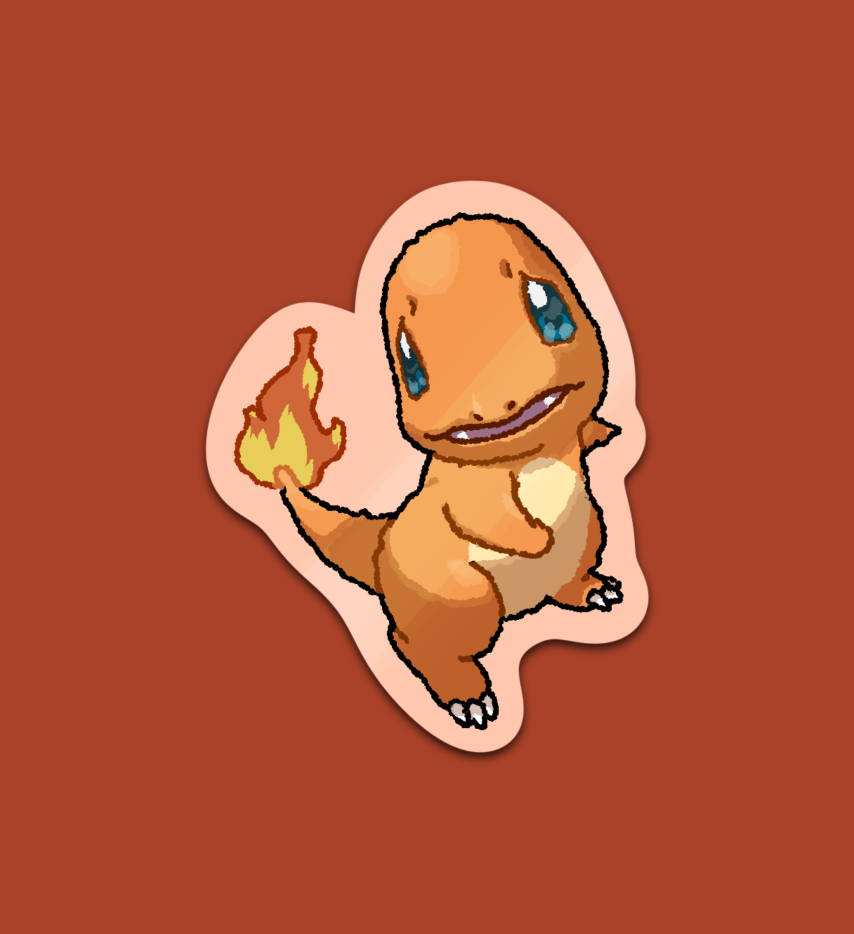 Starters Pokemon Vinyl Sticker - Fire