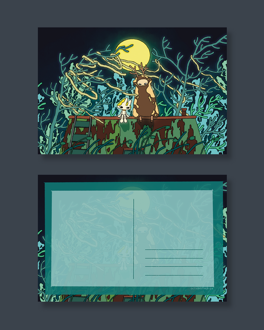 Moss Under the Moon – Art Postcard