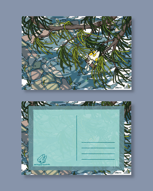 Moss under the tree – Original Art Postcard