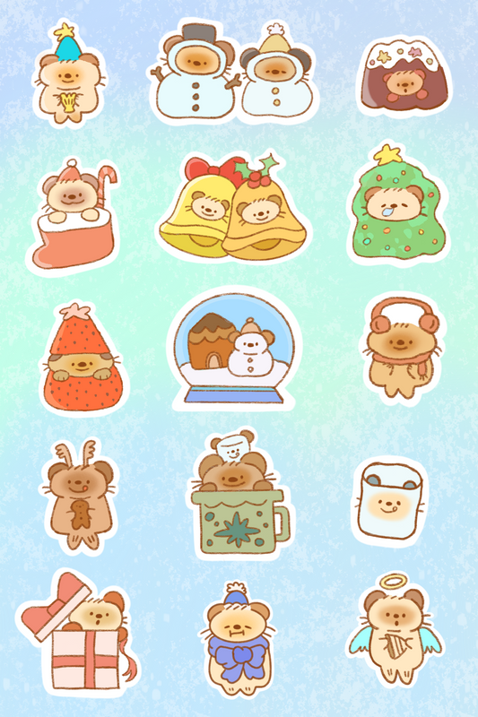 Holiday Special Otters Sticker Sheet