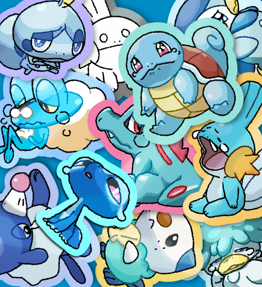 Starters Pokemon Vinyl Sticker - Water