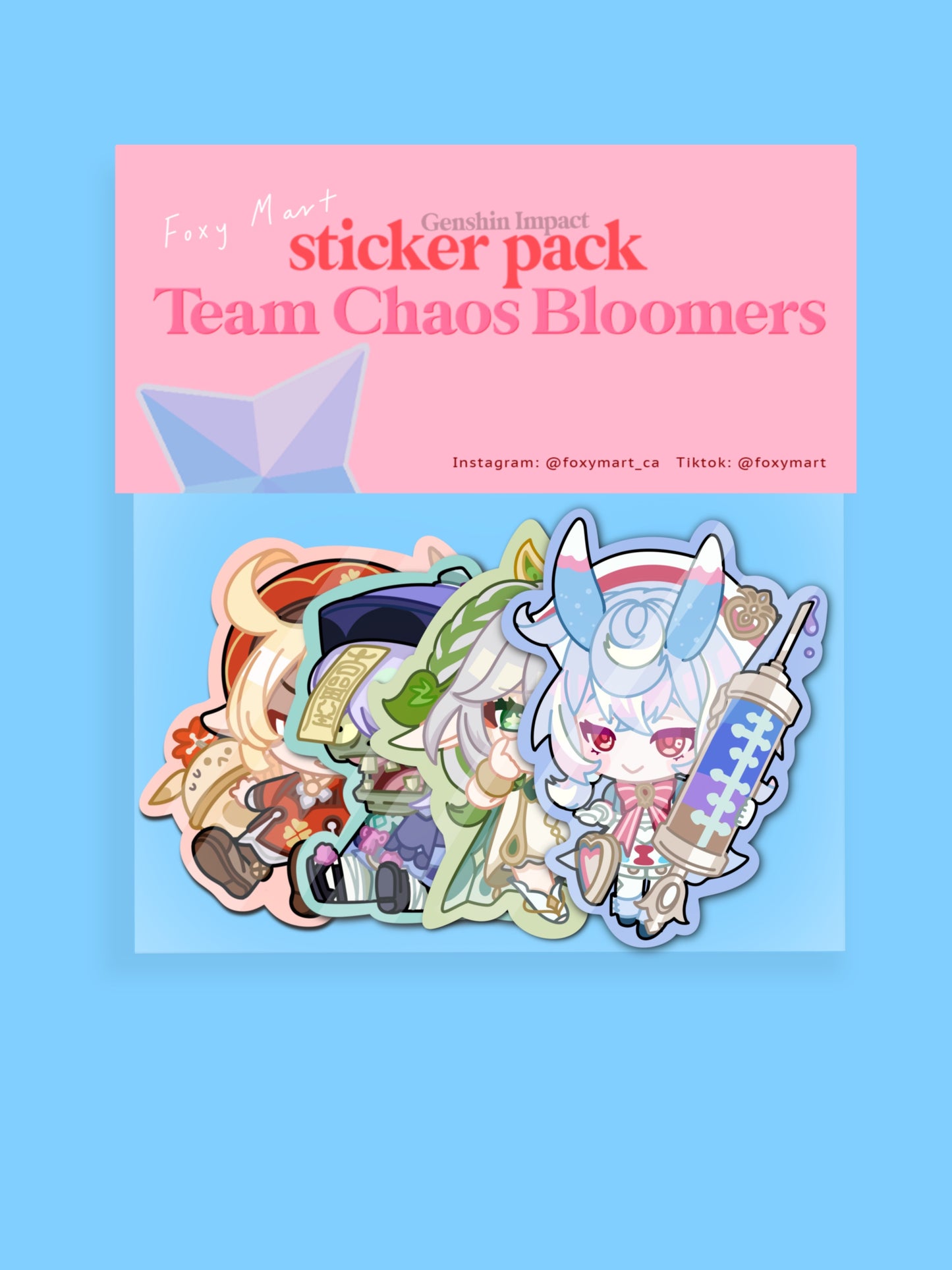Genshin Impact fanart sticker pack Chaos Bloomers