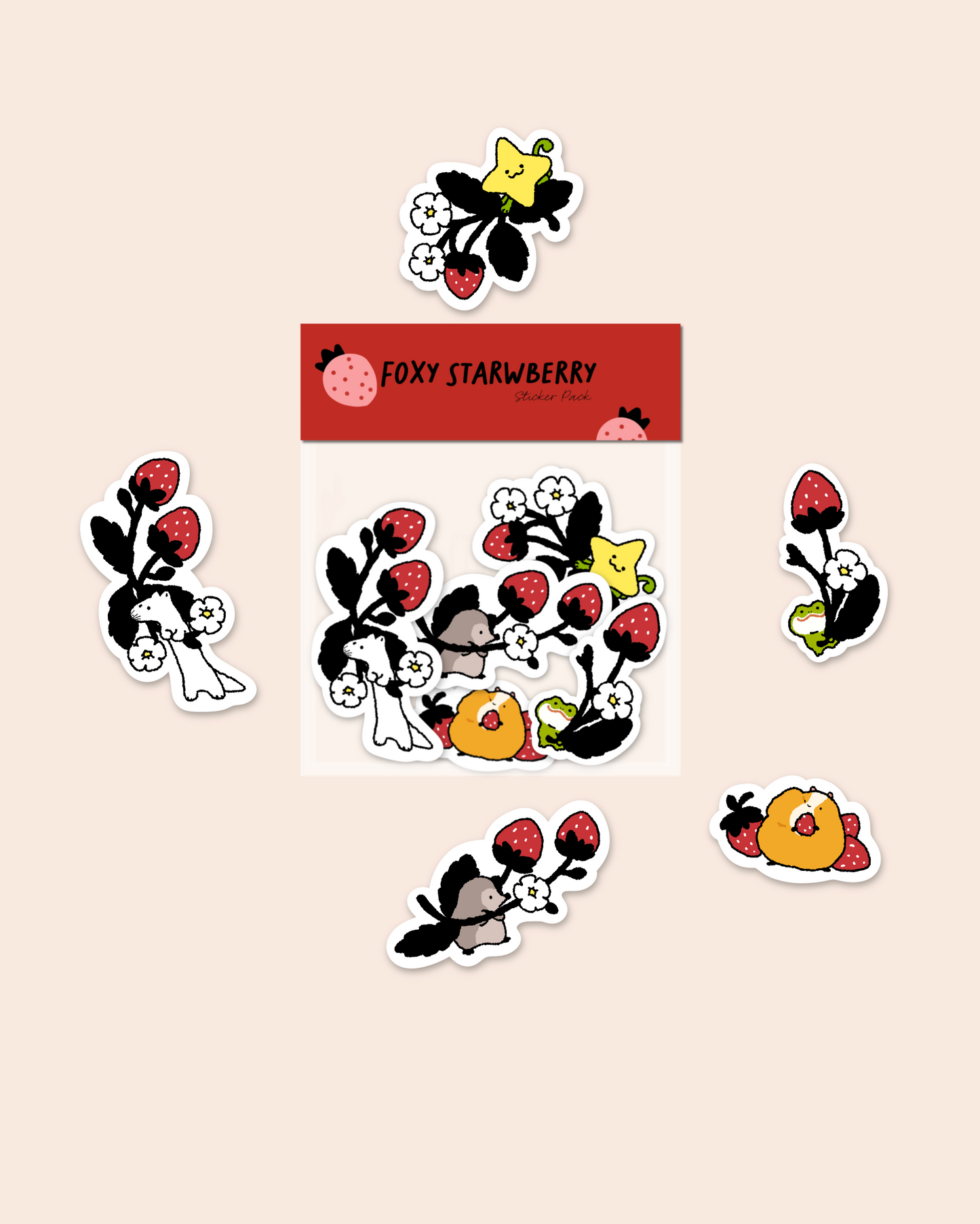 Foxy Strawberry Sticker Pack